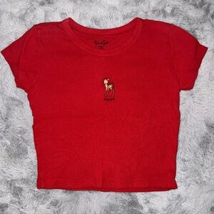 John Galt Swiss Deer Cropped T-Shirt